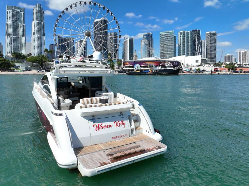 Samba Sol on the water with the Miami skyline