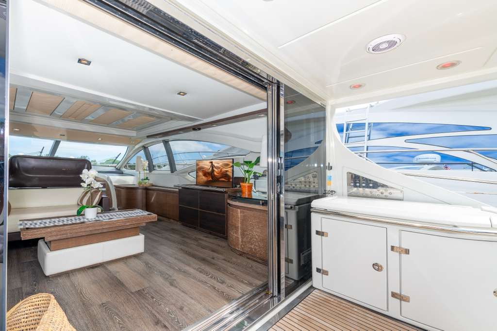 Bright salon aboard Samba Sol